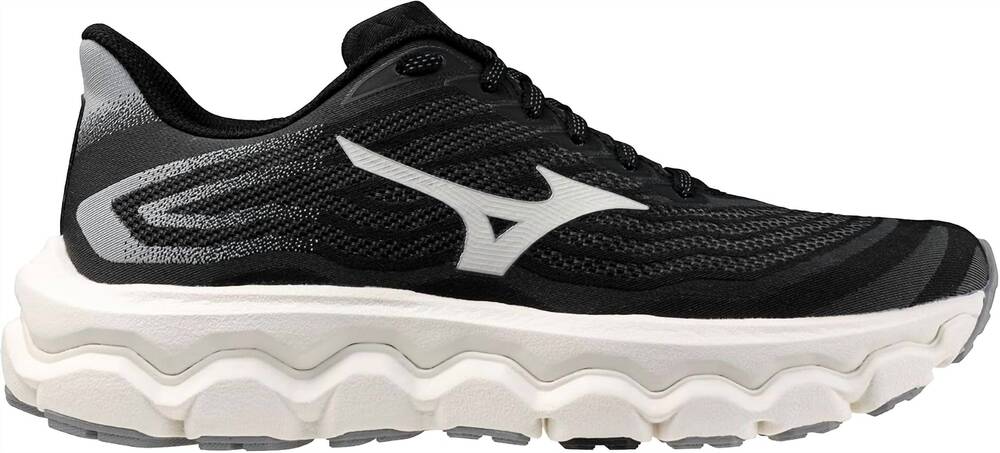 NEW MIZUNO women's wave horizon 8 wide width shoe in black/ white
